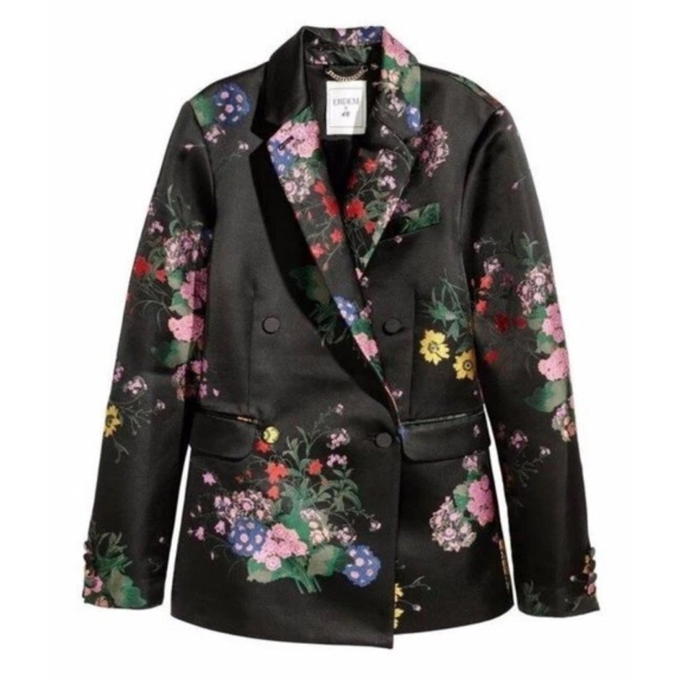 Floral Black Blazer